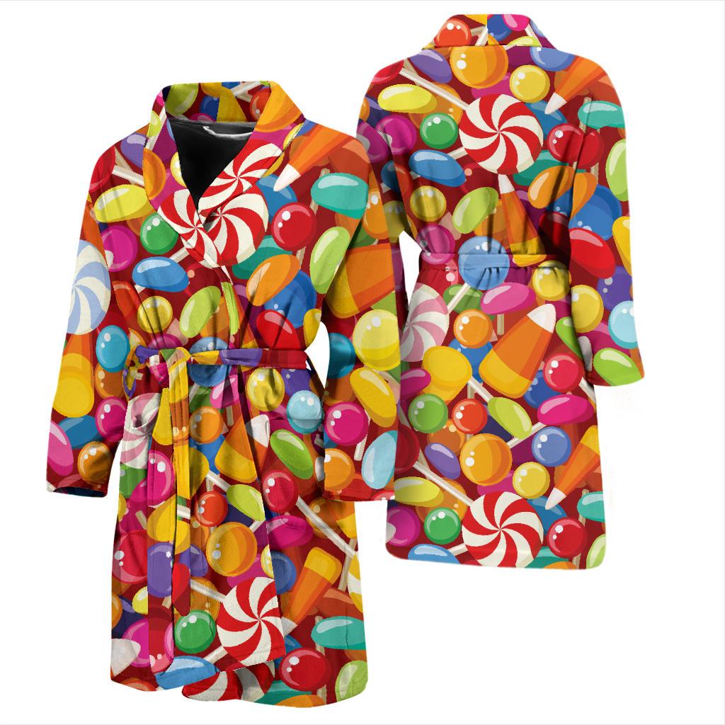 Candy Pattern Print Design 02 Men Bathrobe-JORJUNE.COM