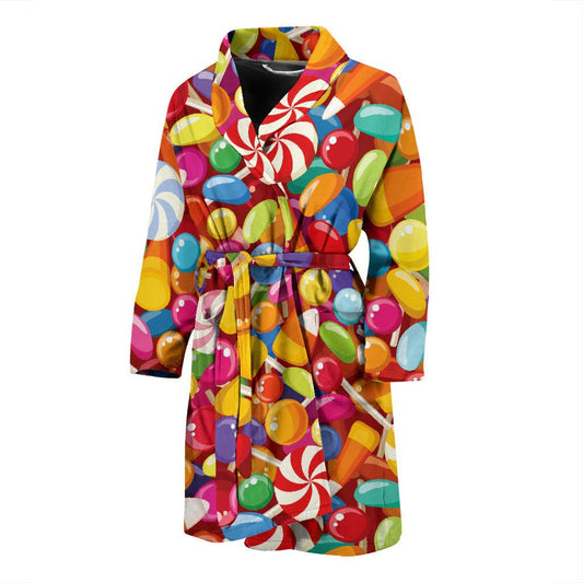 Candy Pattern Print Design 02 Men Bathrobe-JORJUNE.COM