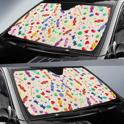 Candy Pattern Print Design 04 Car Sun Shade-JORJUNE.COM