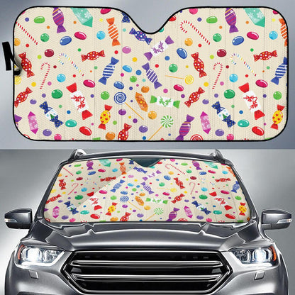 Candy Pattern Print Design 04 Car Sun Shade-JORJUNE.COM