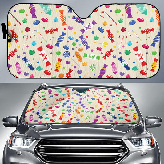 Candy Pattern Print Design 04 Car Sun Shade-JORJUNE.COM