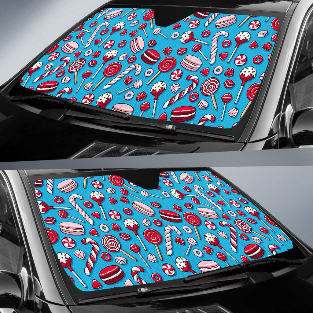 Candy Pattern Print Design 05 Car Sun Shade-JORJUNE.COM