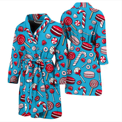 Candy Pattern Print Design 05 Men Bathrobe-JORJUNE.COM