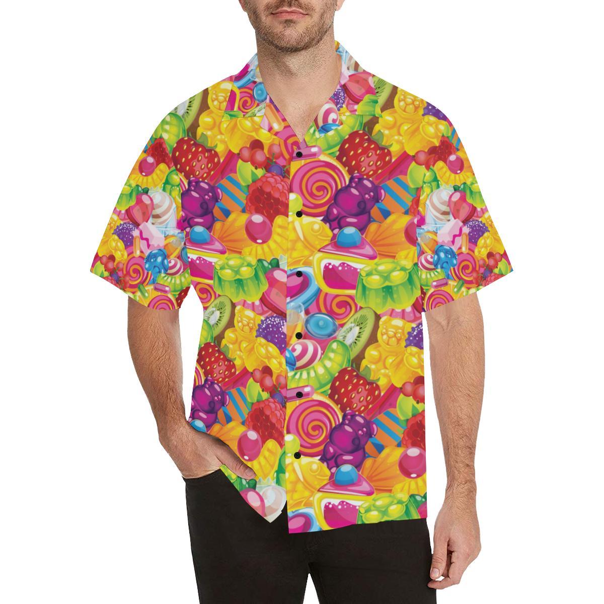 Candy Pattern Print Design CA01 Men Hawaiian Shirt-JorJune