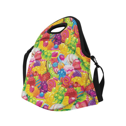 Candy Pattern Print Design CA01 Neoprene Lunch Bag-JorJune