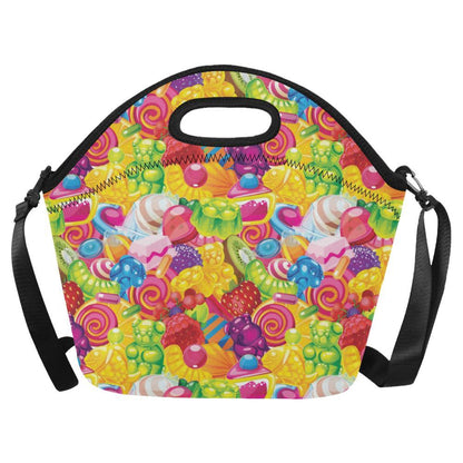 Candy Pattern Print Design CA01 Neoprene Lunch Bag-JorJune
