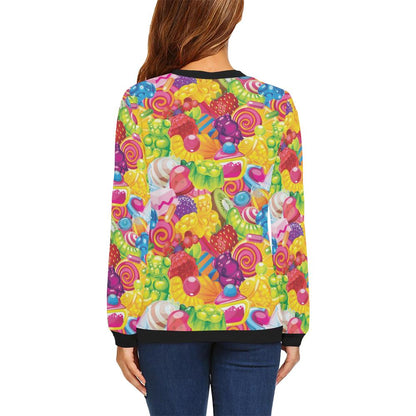 Candy Pattern Print Design CA01 Women Long Sleeve Sweatshirt-JorJune