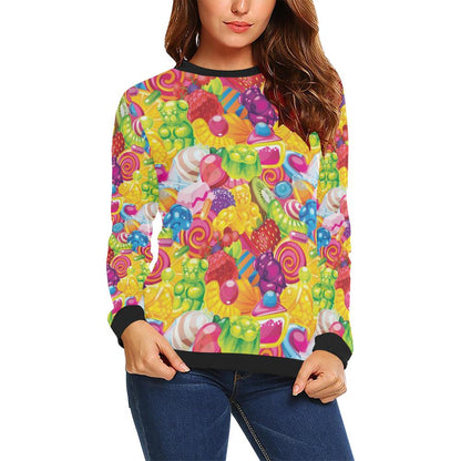 Candy Pattern Print Design CA01 Women Long Sleeve Sweatshirt-JorJune