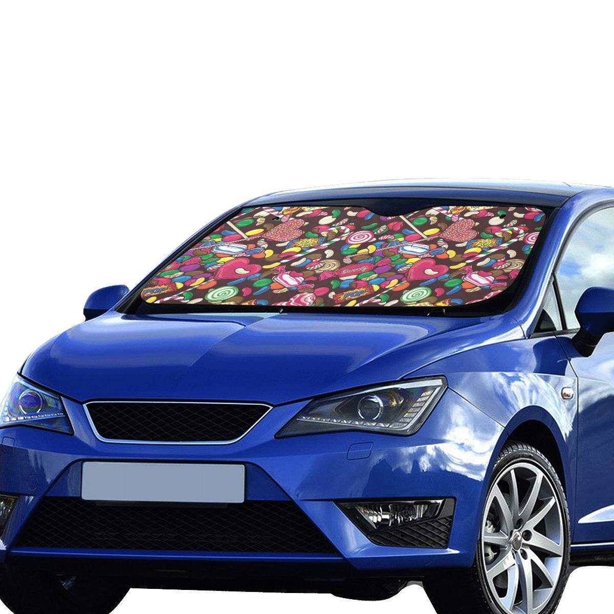 Candy Pattern Print Design CA02 Car Sun Shade-JorJune