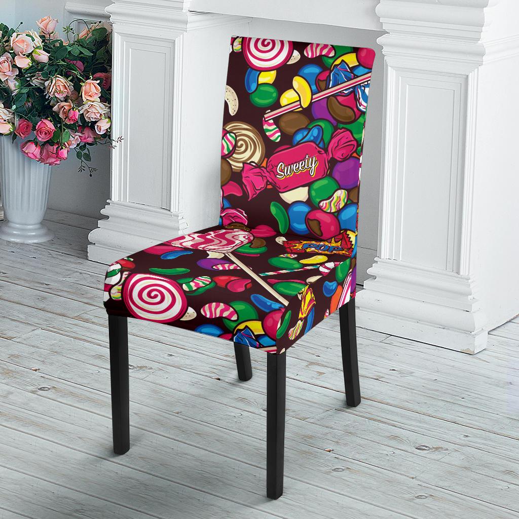 Candy Pattern Print Design CA02 Dining Chair Slipcover-JORJUNE.COM