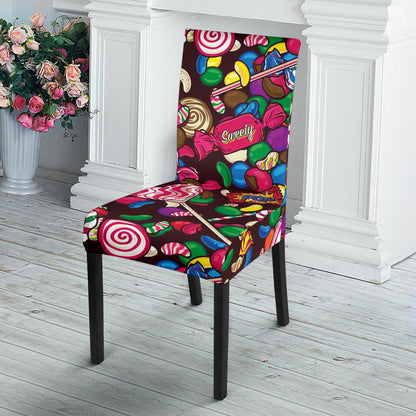 Candy Pattern Print Design CA02 Dining Chair Slipcover-JORJUNE.COM