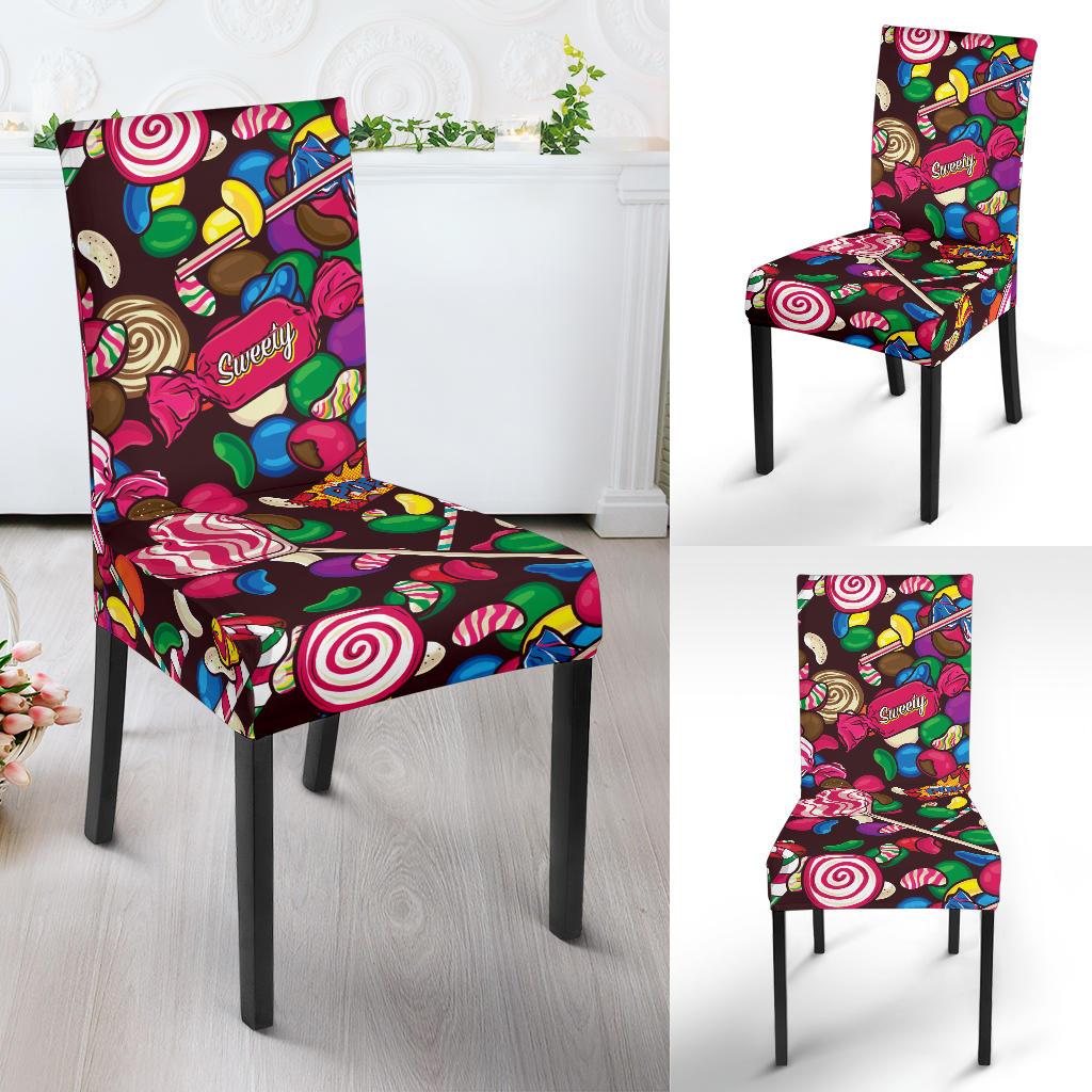 Candy Pattern Print Design CA02 Dining Chair Slipcover-JORJUNE.COM