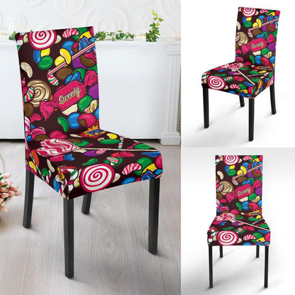 Candy Pattern Print Design CA02 Dining Chair Slipcover-JORJUNE.COM