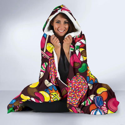 Candy Pattern Print Design CA02 Hooded Blanket-JORJUNE.COM