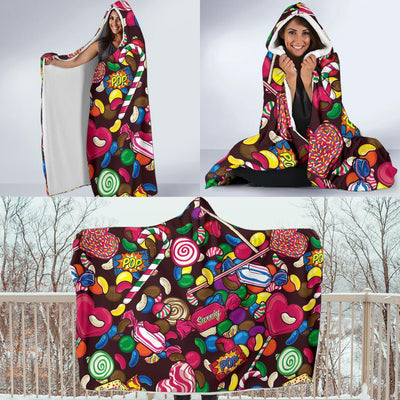 Candy Pattern Print Design CA02 Hooded Blanket-JORJUNE.COM