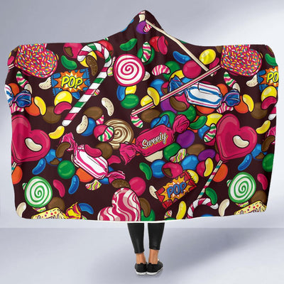 Candy Pattern Print Design CA02 Hooded Blanket-JORJUNE.COM