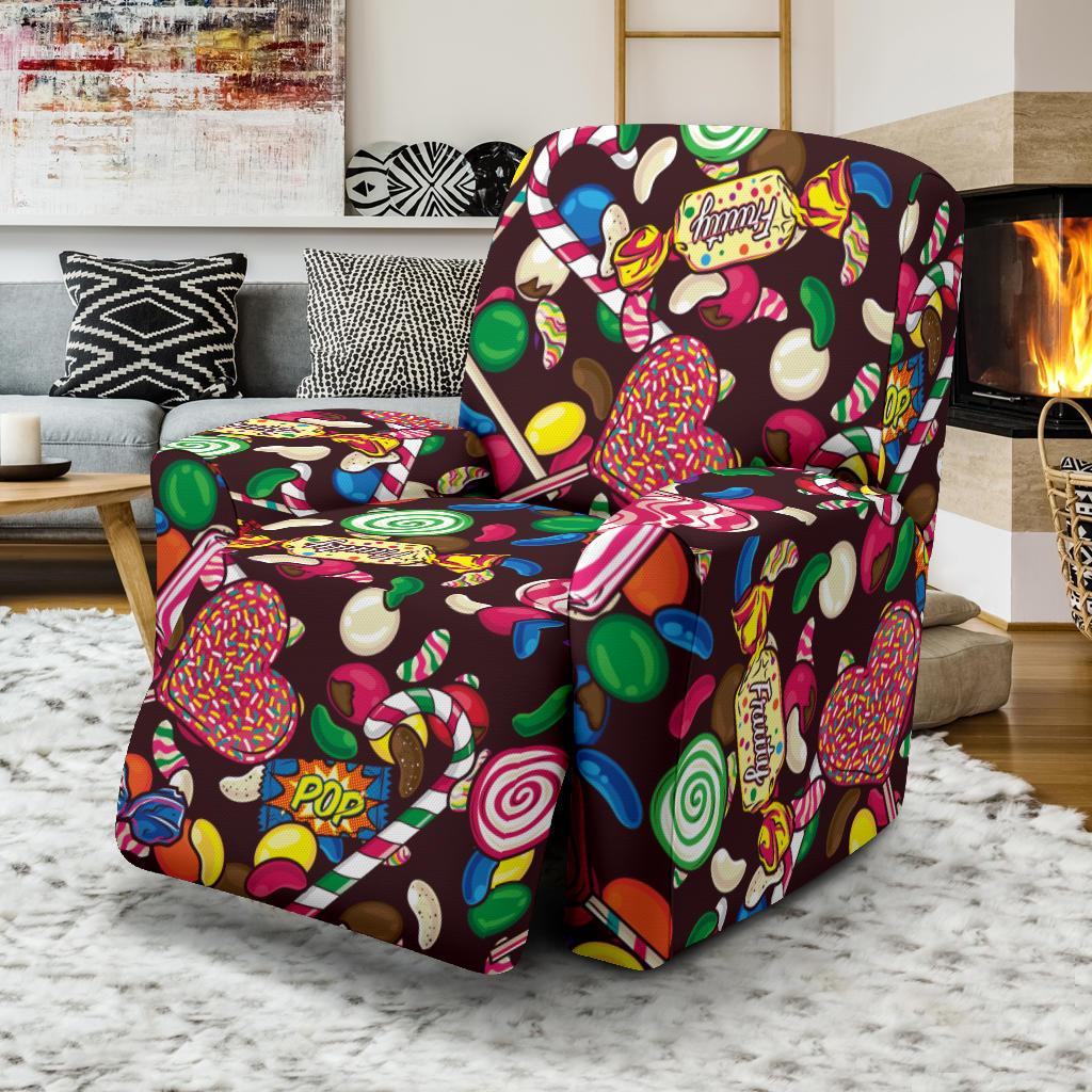 Candy Pattern Print Design CA02 Recliner Slipcover-JORJUNE.COM