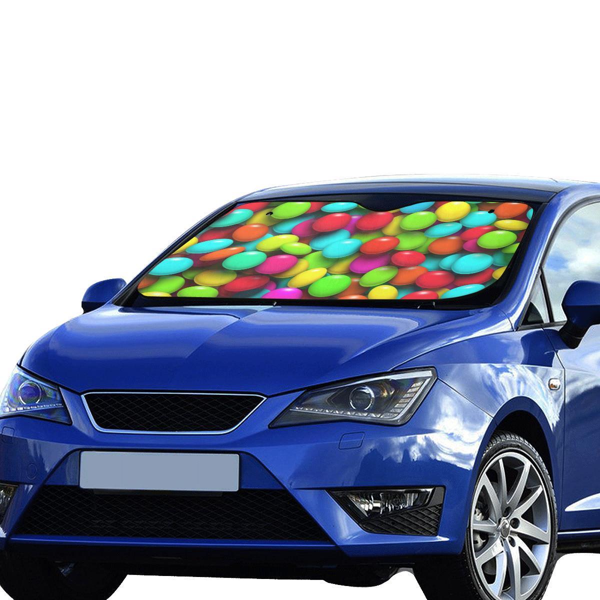 Candy Pattern Print Design CA03 Car Sun Shade-JorJune