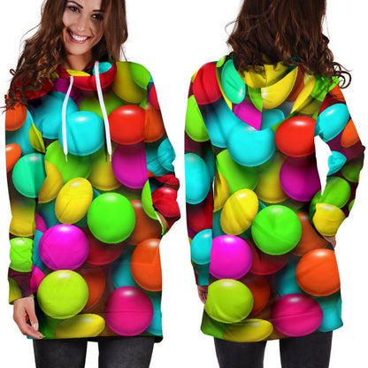 Candy Pattern Print Design CA03 Women Hoodie Dress