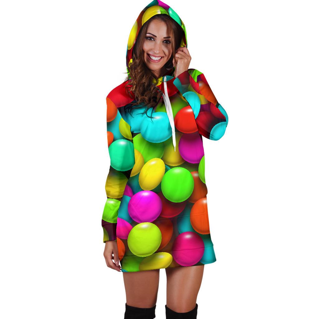 Candy Pattern Print Design CA03 Women Hoodie Dress