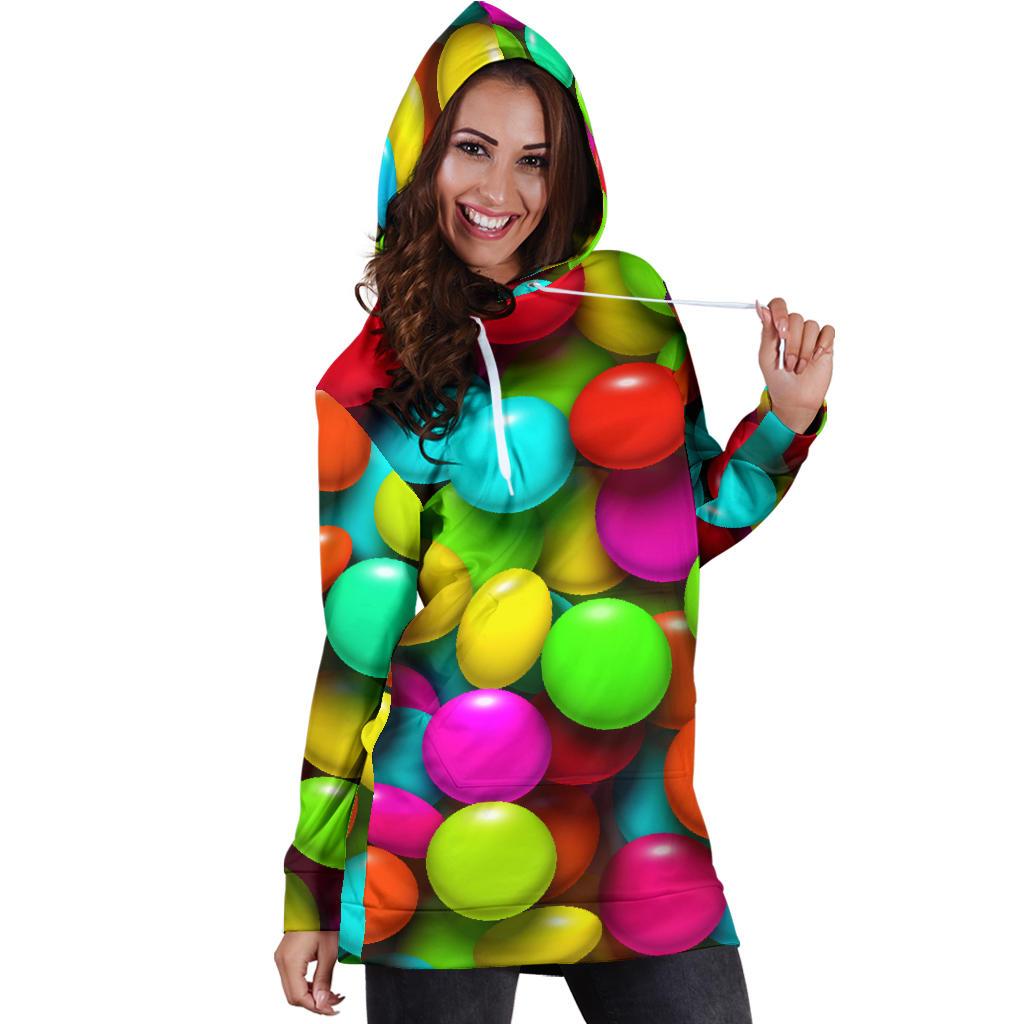 Candy Pattern Print Design CA03 Women Hoodie Dress