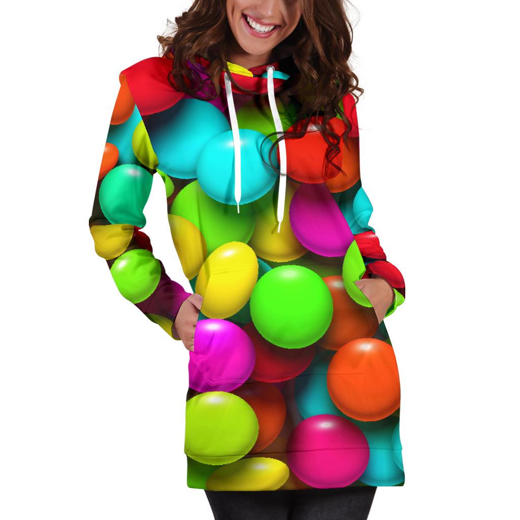 Candy Pattern Print Design CA03 Women Hoodie Dress