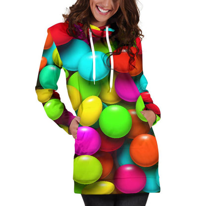 Candy Pattern Print Design CA03 Women Hoodie Dress