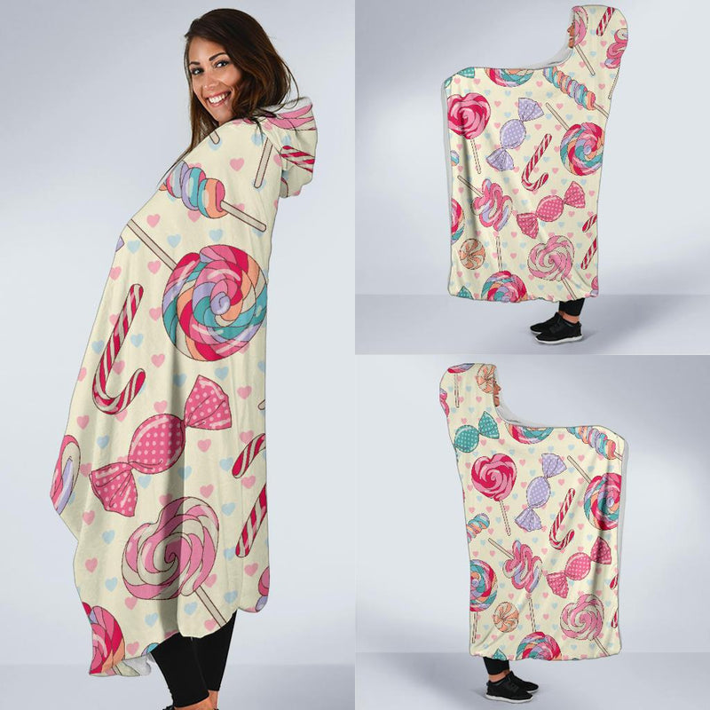 Candy Pattern Print Design CA04 Hooded Blanket-JORJUNE.COM