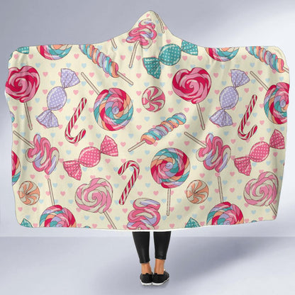 Candy Pattern Print Design CA04 Hooded Blanket-JORJUNE.COM