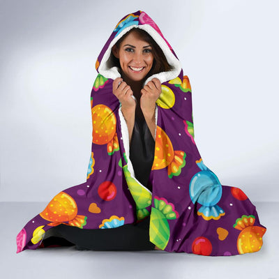 Candy Pattern Print Design CA05 Hooded Blanket-JORJUNE.COM