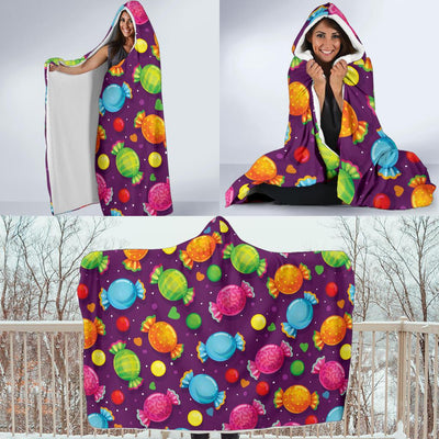 Candy Pattern Print Design CA05 Hooded Blanket-JORJUNE.COM