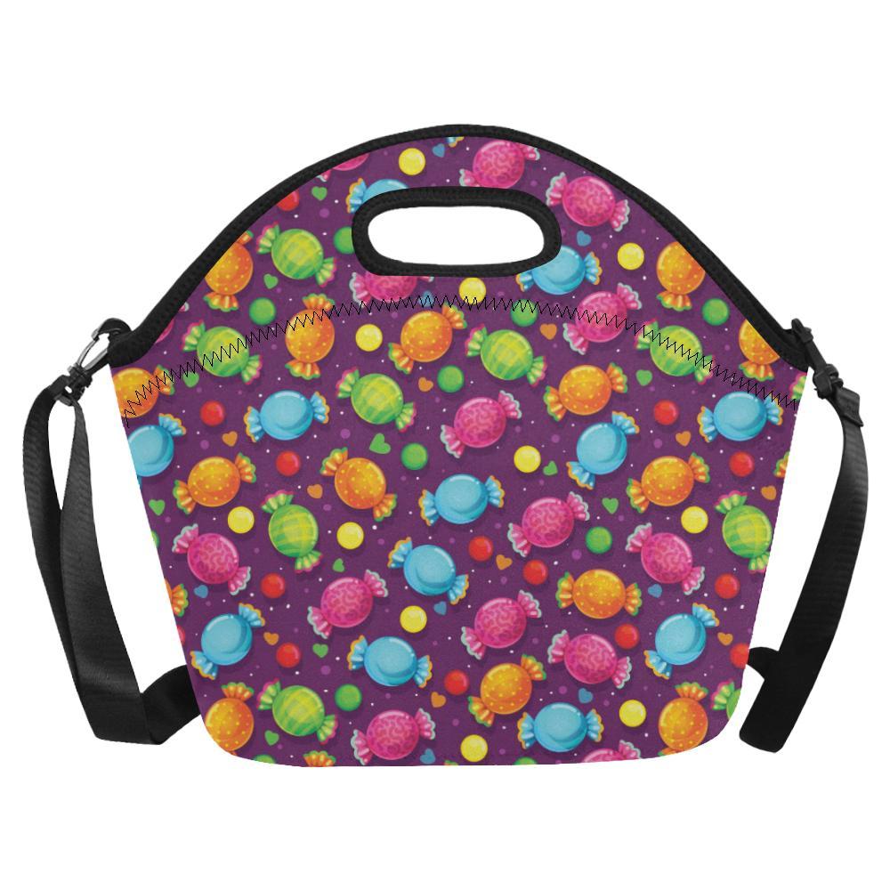 Candy Pattern Print Design CA05 Neoprene Lunch Bag-JorJune