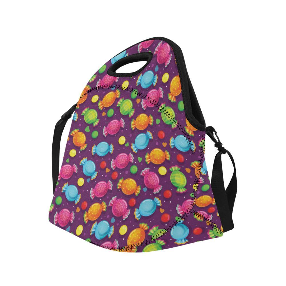 Candy Pattern Print Design CA05 Neoprene Lunch Bag-JorJune
