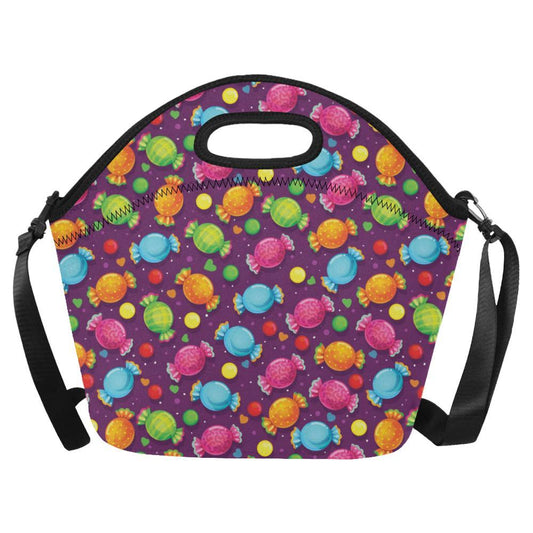Candy Pattern Print Design CA05 Neoprene Lunch Bag-JorJune