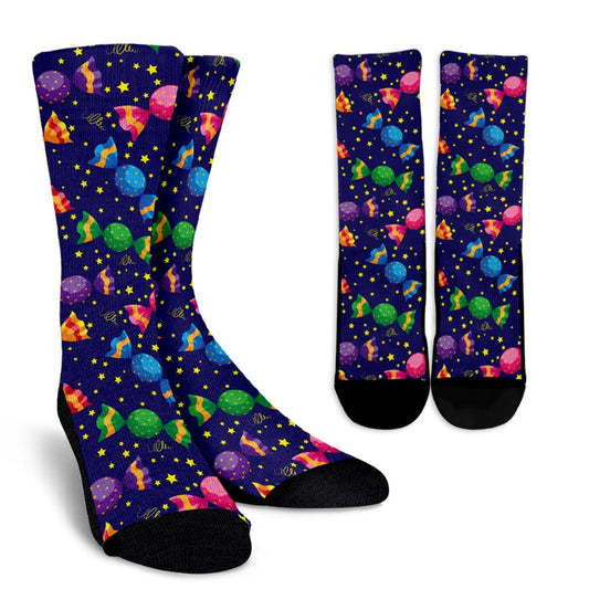 Candy Pattern Print Design CA06 Crew Socks-JORJUNE.COM
