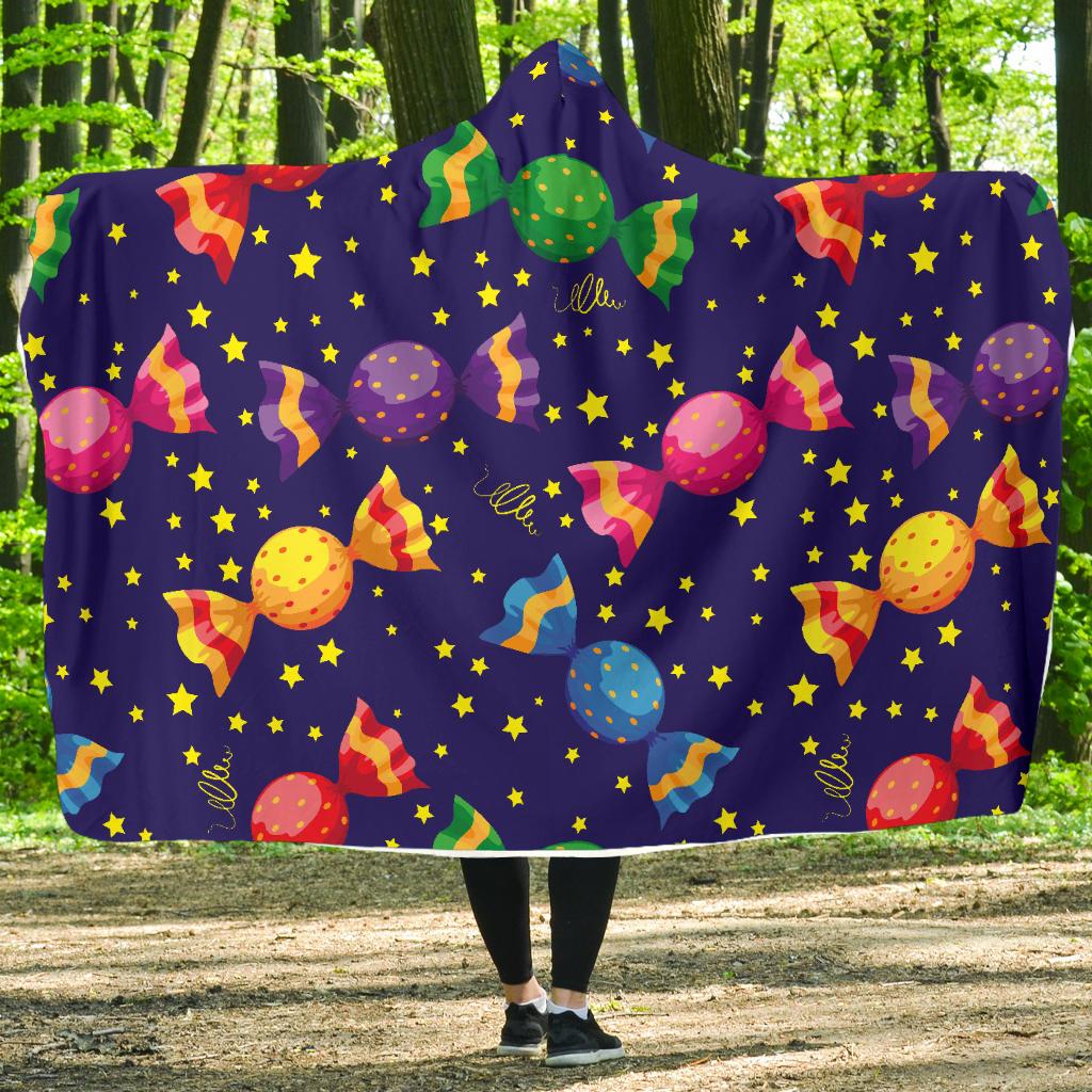 Candy Pattern Print Design CA06 Hooded Blanket-JORJUNE.COM