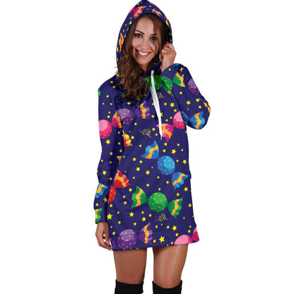 Candy Pattern Print Design CA06 Women Hoodie Dress