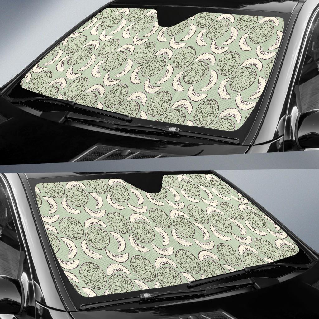 Cantaloupe Pattern Print Design 01 Car Sun Shade-JORJUNE.COM