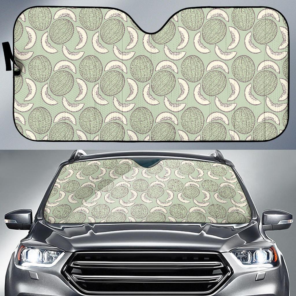 Cantaloupe Pattern Print Design 01 Car Sun Shade-JORJUNE.COM