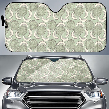 Cantaloupe Pattern Print Design 01 Car Sun Shade-JORJUNE.COM