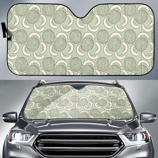 Cantaloupe Pattern Print Design 01 Car Sun Shade-JORJUNE.COM