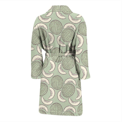 Cantaloupe Pattern Print Design 01 Men Bathrobe-JORJUNE.COM