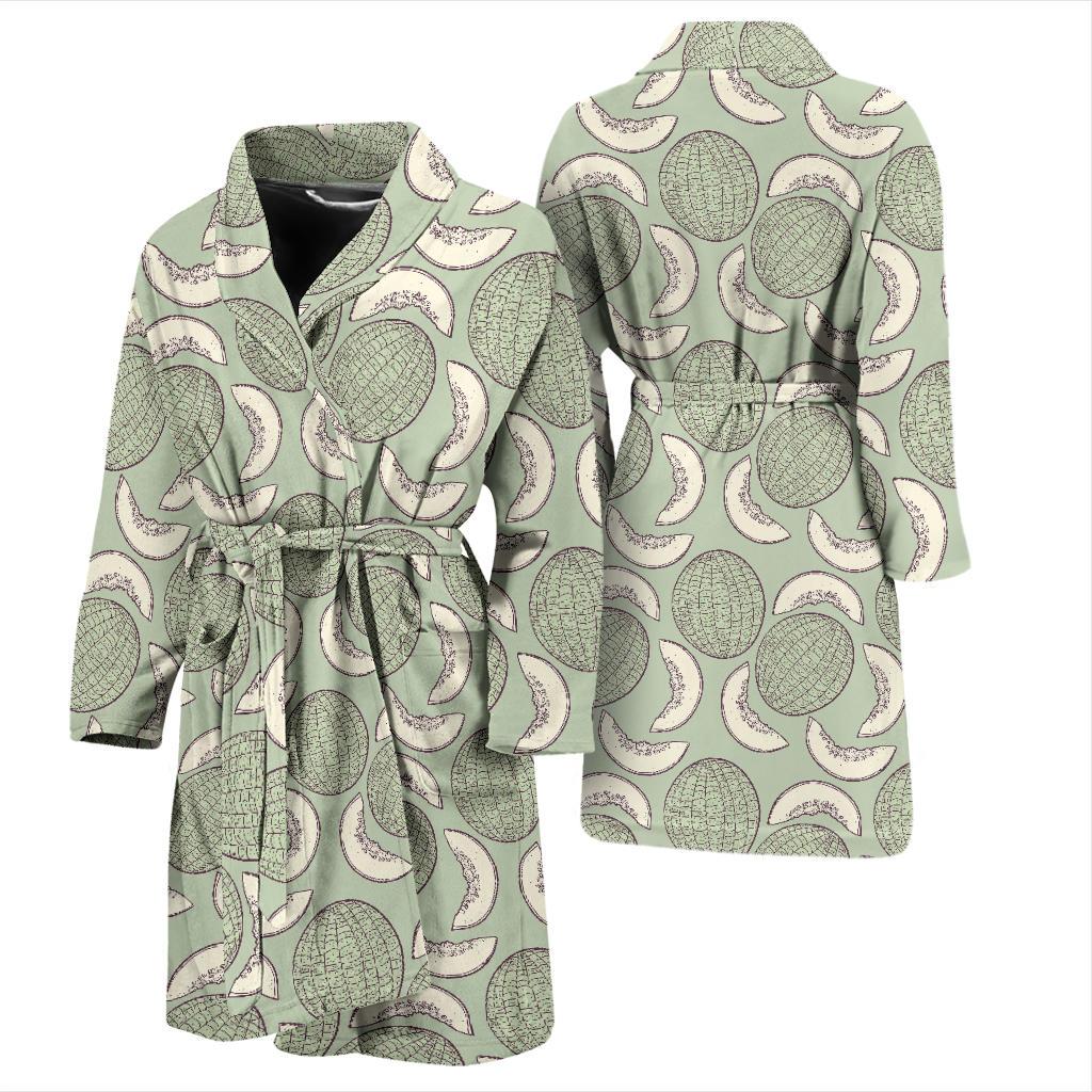 Cantaloupe Pattern Print Design 01 Men Bathrobe-JORJUNE.COM