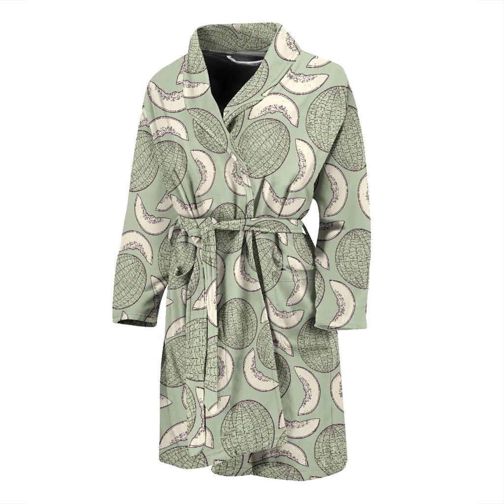 Cantaloupe Pattern Print Design 01 Men Bathrobe-JORJUNE.COM