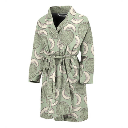Cantaloupe Pattern Print Design 01 Men Bathrobe-JORJUNE.COM