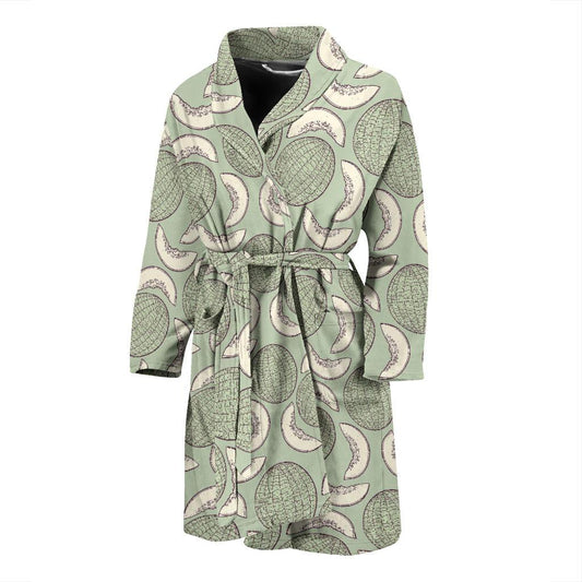 Cantaloupe Pattern Print Design 01 Men Bathrobe-JORJUNE.COM