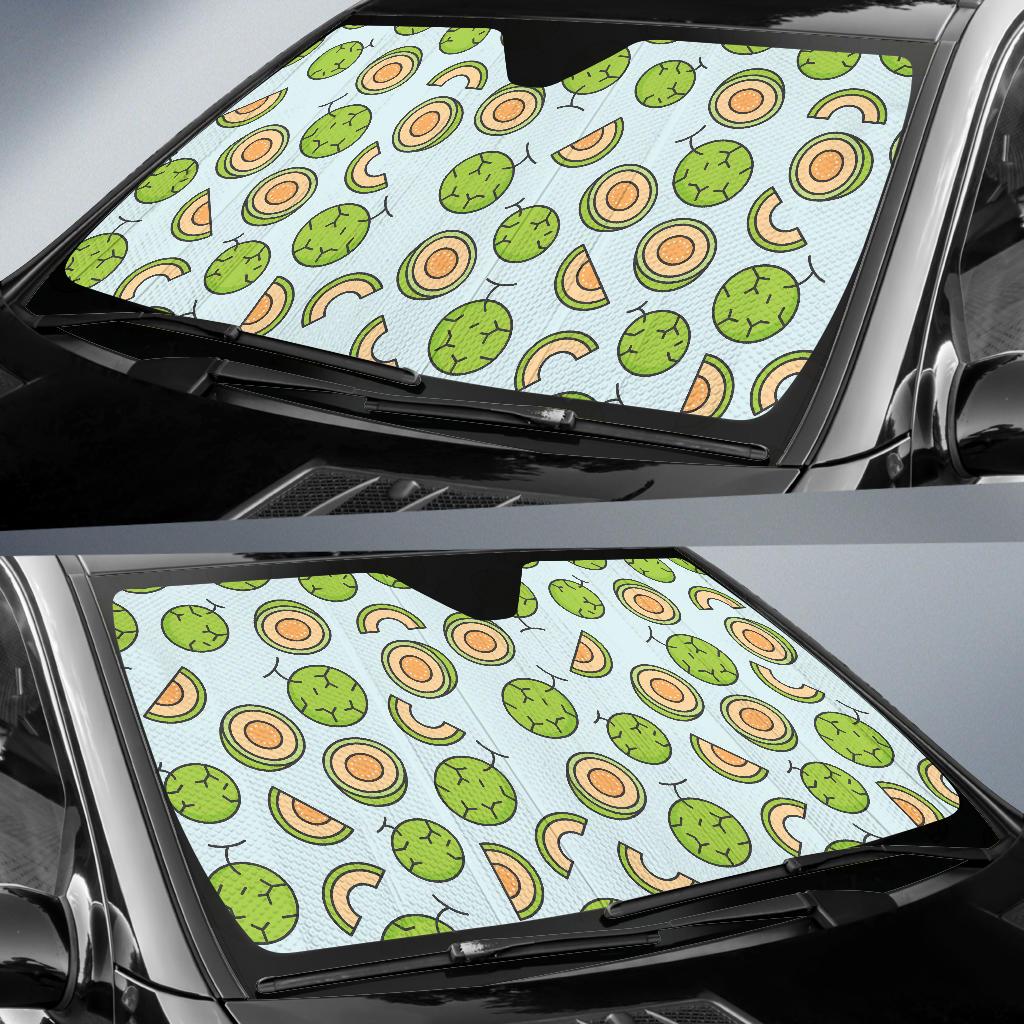 Cantaloupe Pattern Print Design 02 Car Sun Shade-JORJUNE.COM
