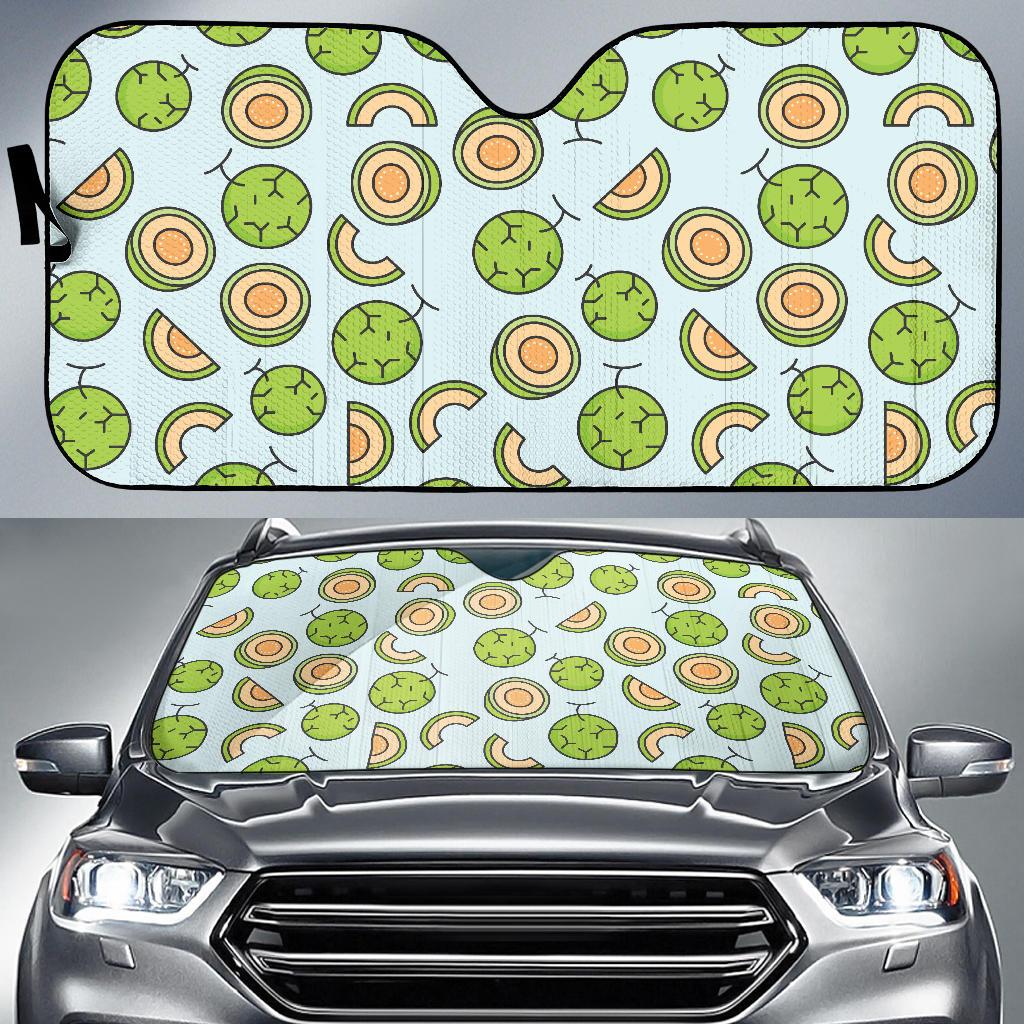 Cantaloupe Pattern Print Design 02 Car Sun Shade-JORJUNE.COM