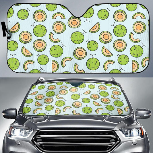 Cantaloupe Pattern Print Design 02 Car Sun Shade-JORJUNE.COM