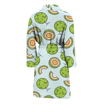 Cantaloupe Pattern Print Design 02 Men Bathrobe-JORJUNE.COM